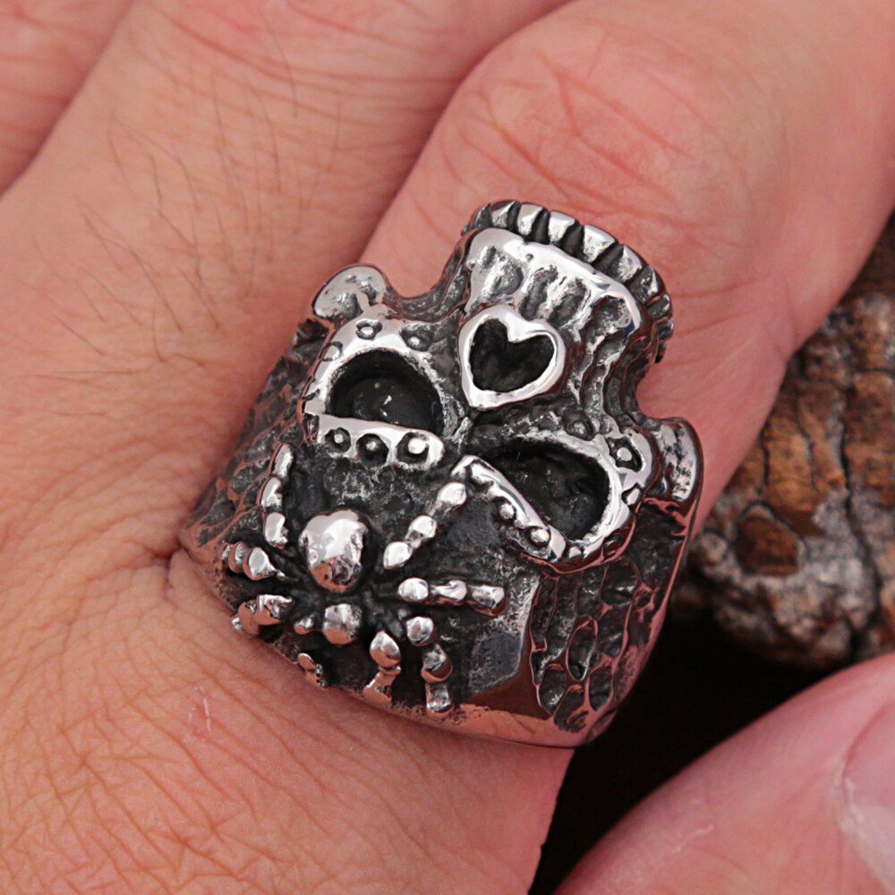 Gothic Spider Skull Ring