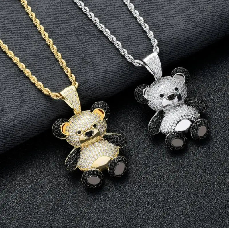 Cute Zircon Panda Necklace