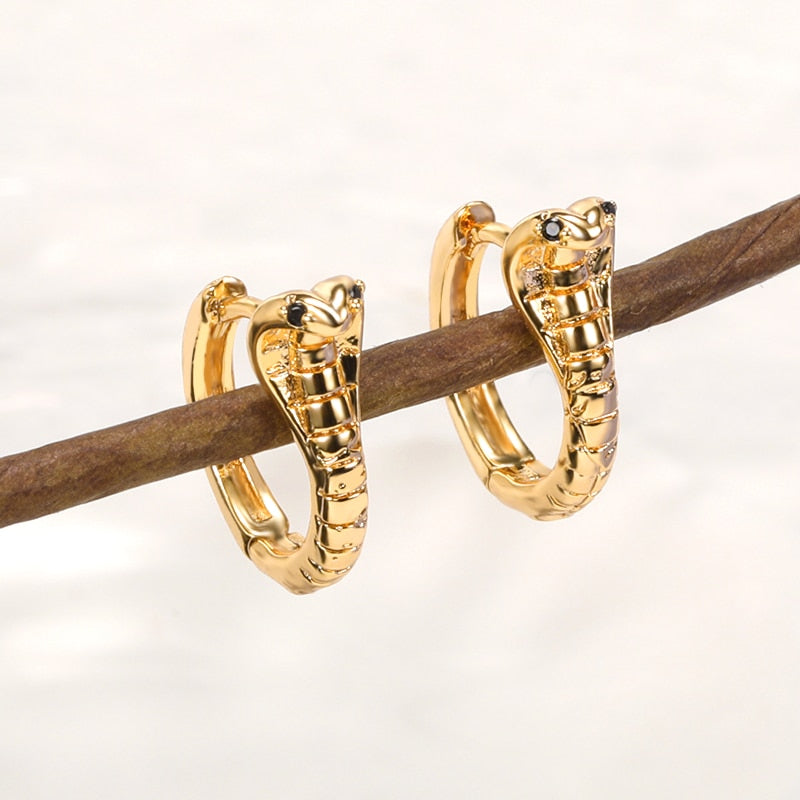 Egyptian Style Cobra Snake Earrings
