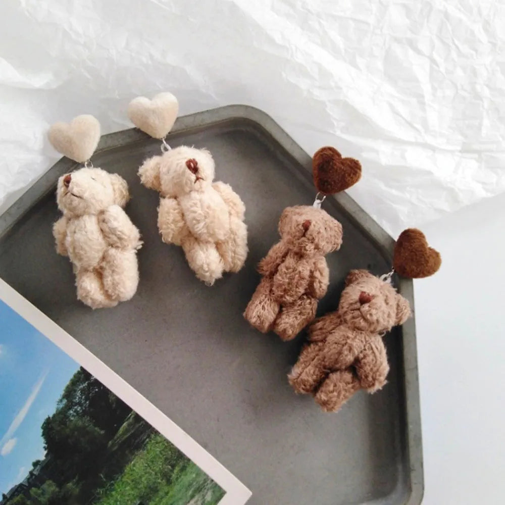 cute plush bear earrings