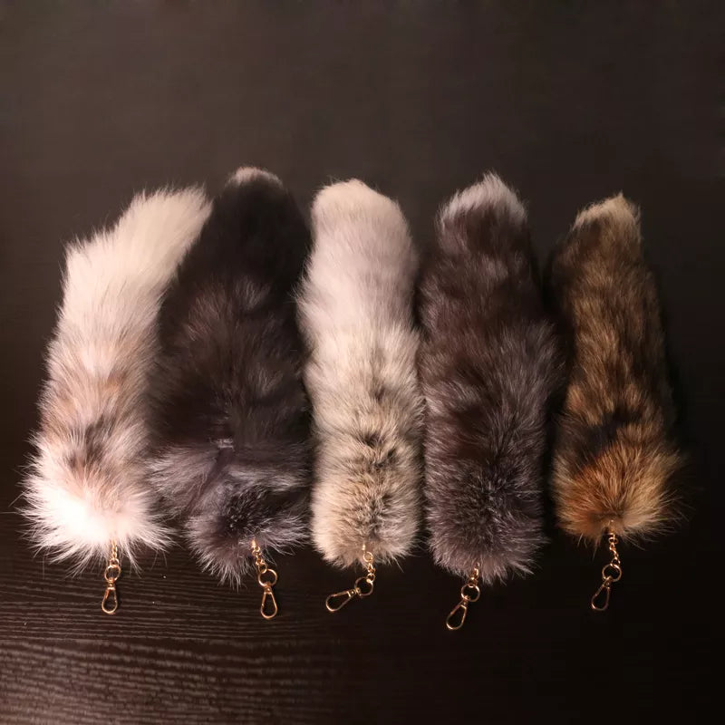 Unique Wolf Tail Fur Keychains