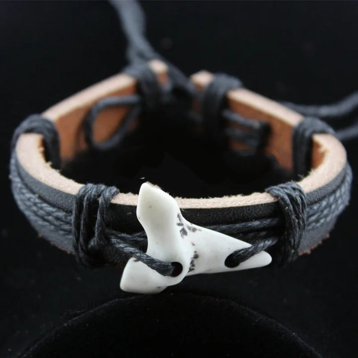 Unique Shark Tooth Leather Bracelets