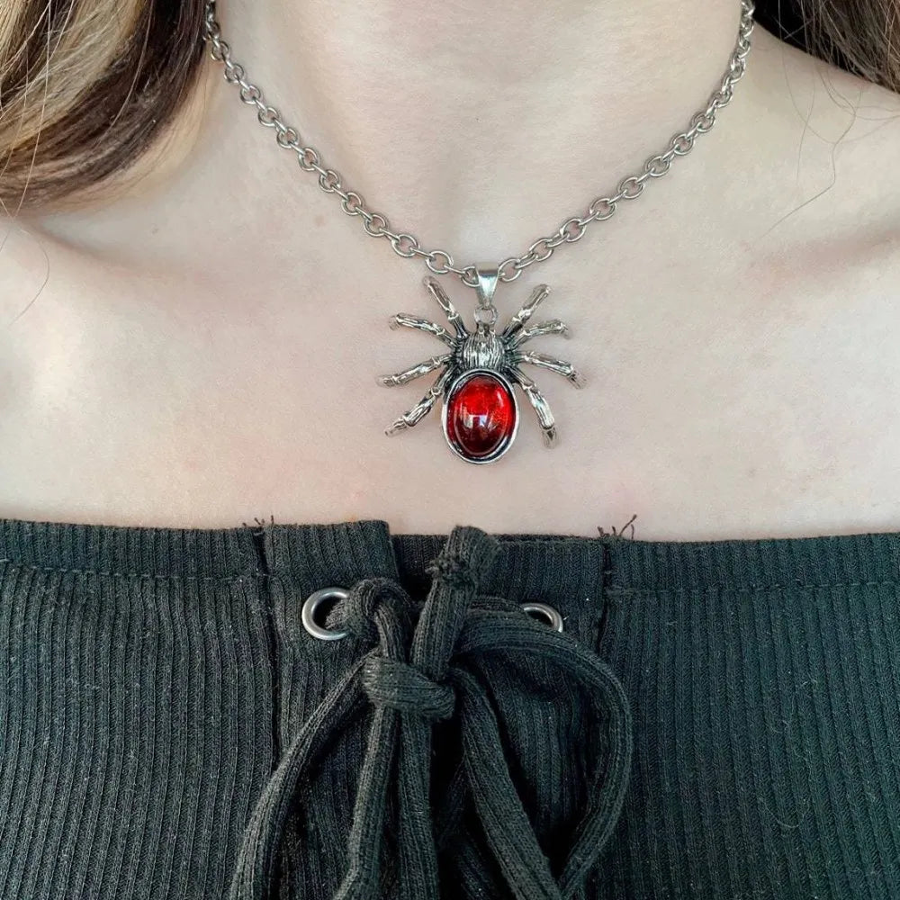 New Stainless Steel Spider Necklace