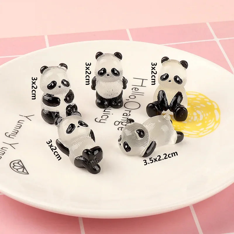 Glowing Panda Mini Figurines