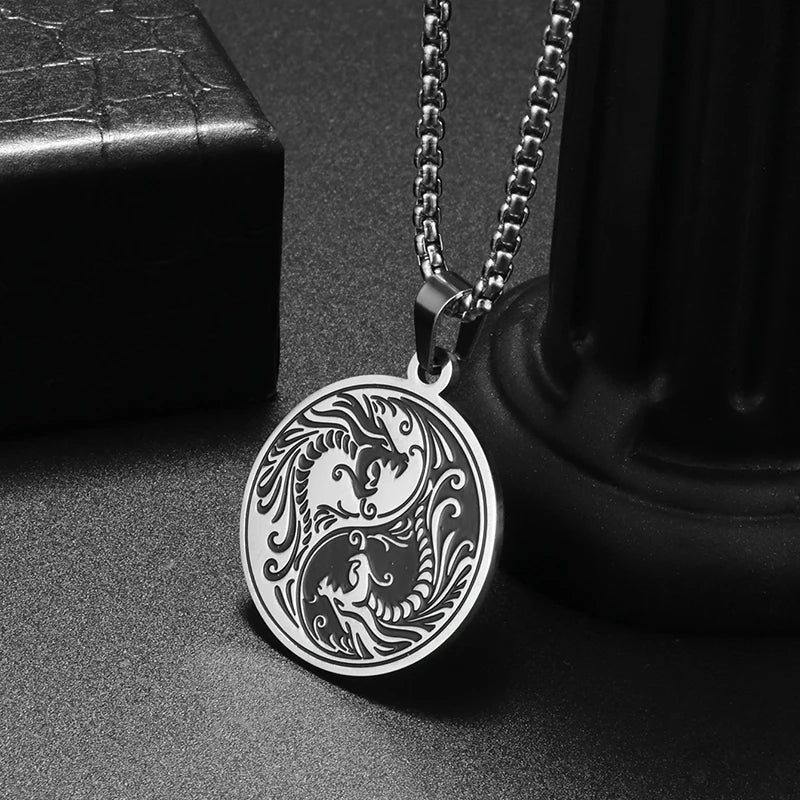 Unique Yin Yang Dragon Necklace