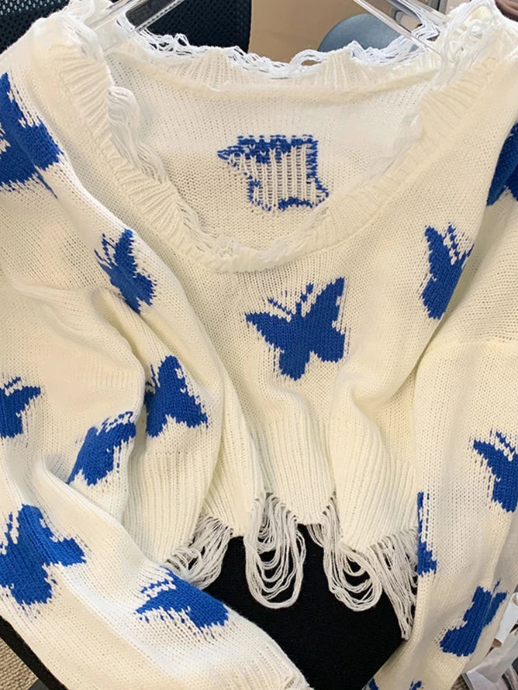 Sweet Butterfly Oversized CropTops
