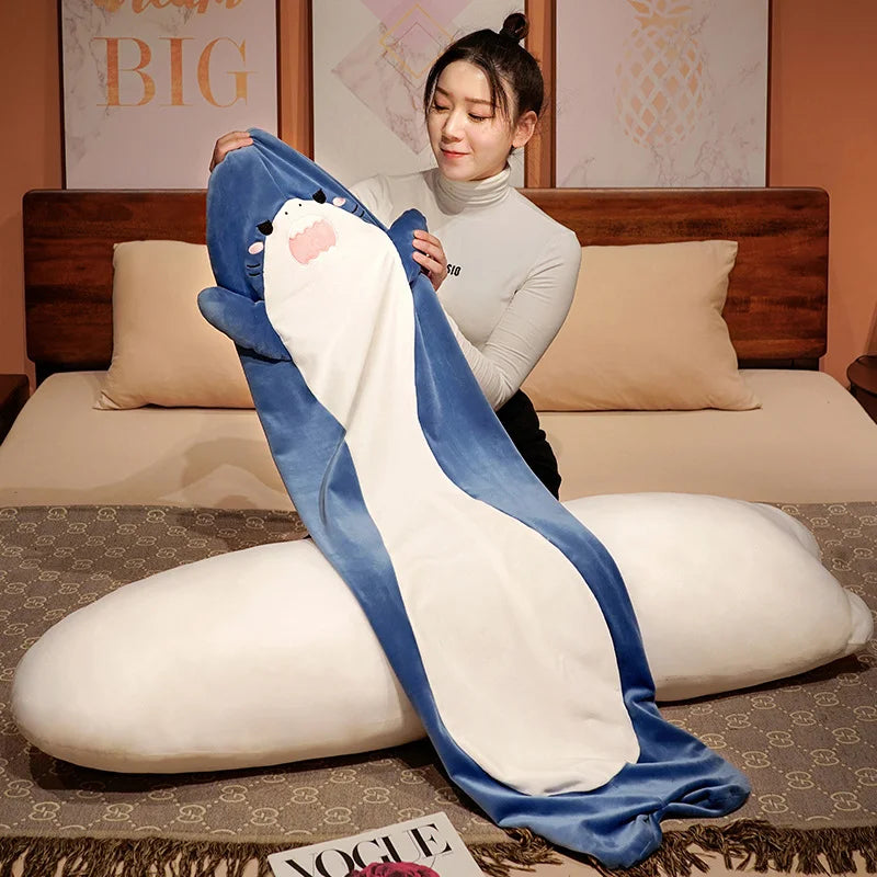 Cute Long Shark Plush Pillow