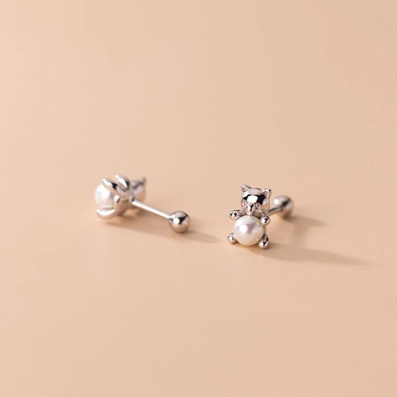 New Simple Mini Bear Pearl Earring