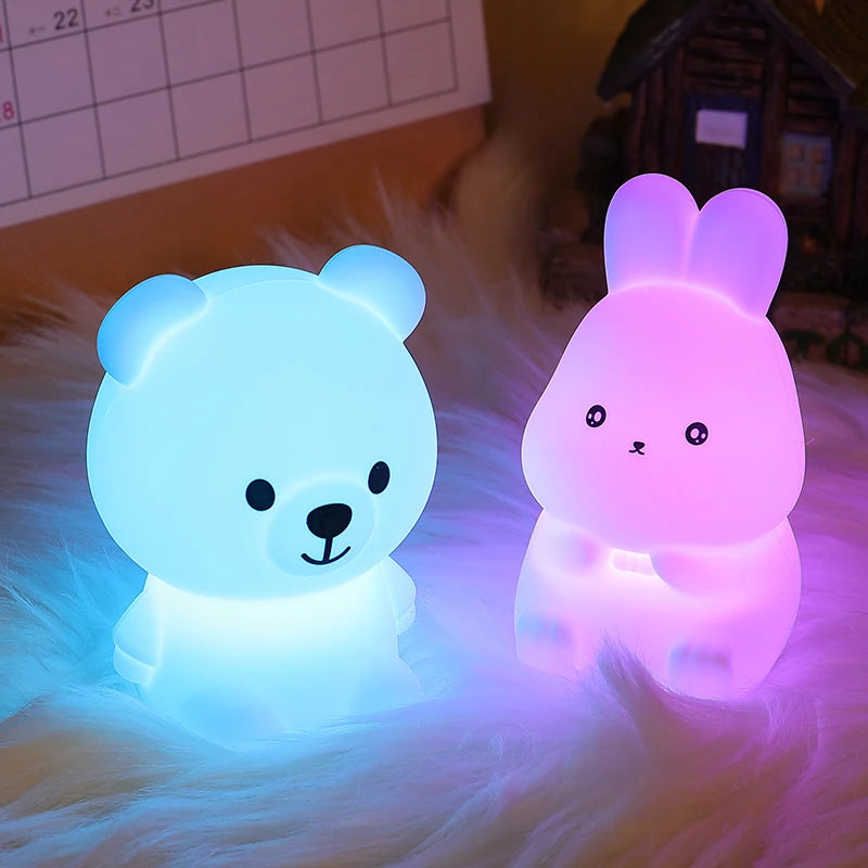 Cute Bear & Rabbit Mini Lamp