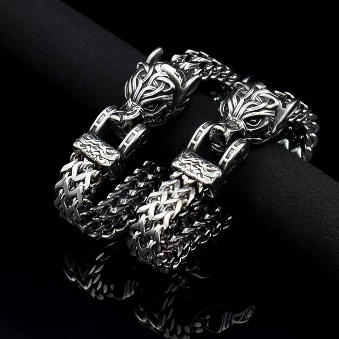 Luxurious Stainless Steel Wolf Bracelets