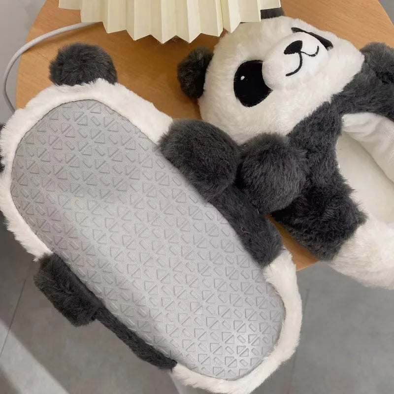 Cute Panda Fluffy Slippers