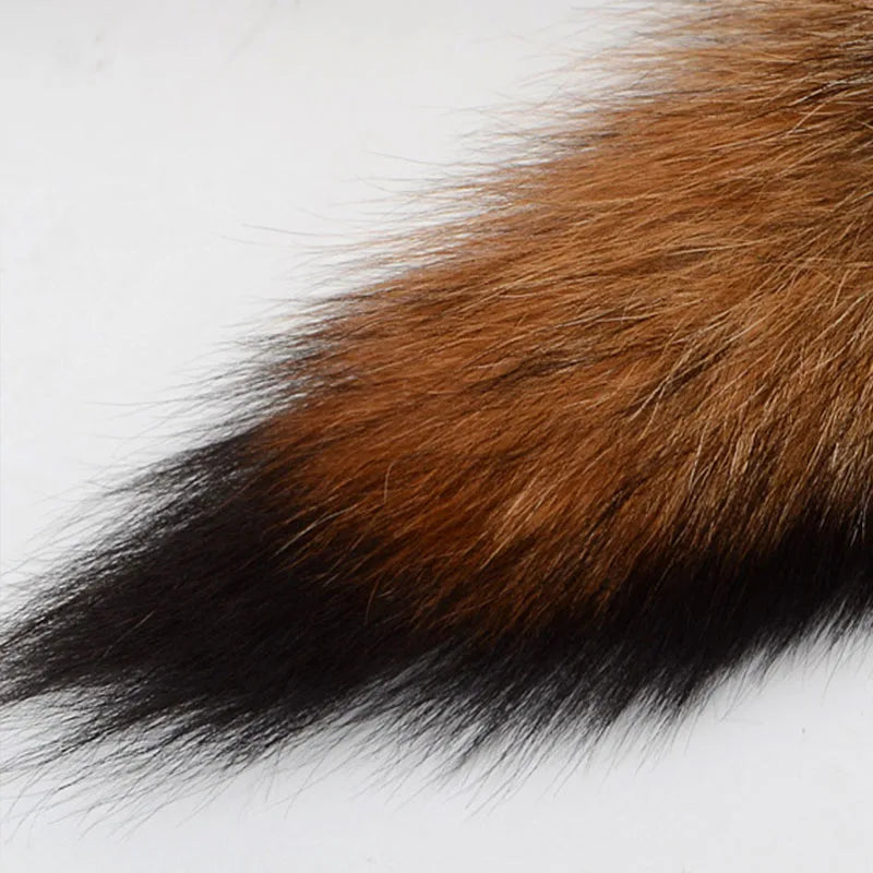 Cute Wolf Fox Tail Fur Car Keychains