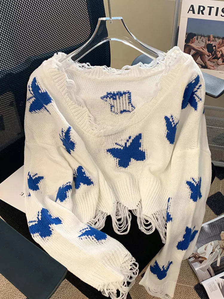 Sweet Butterfly Oversized CropTops