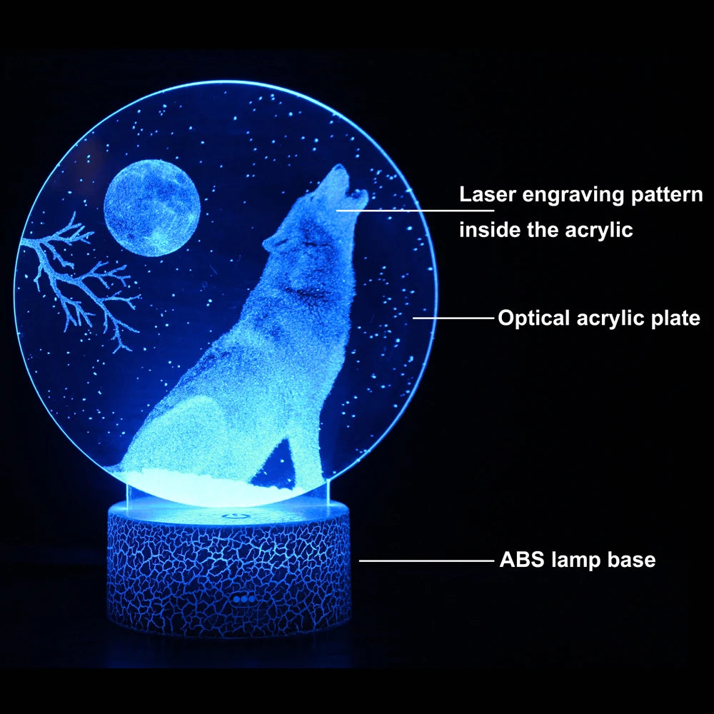 Newest 3DWolf Lamp