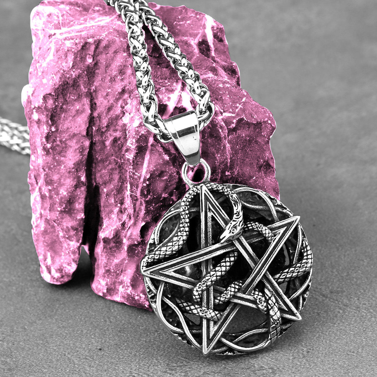 Unique Pentagram Snake Necklace