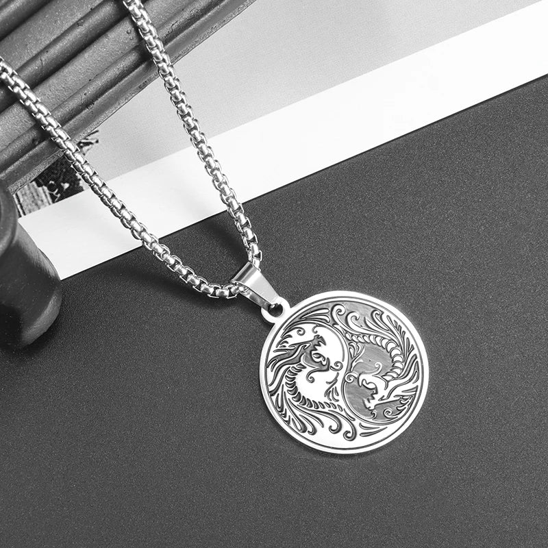 Unique Yin Yang Dragon Necklace