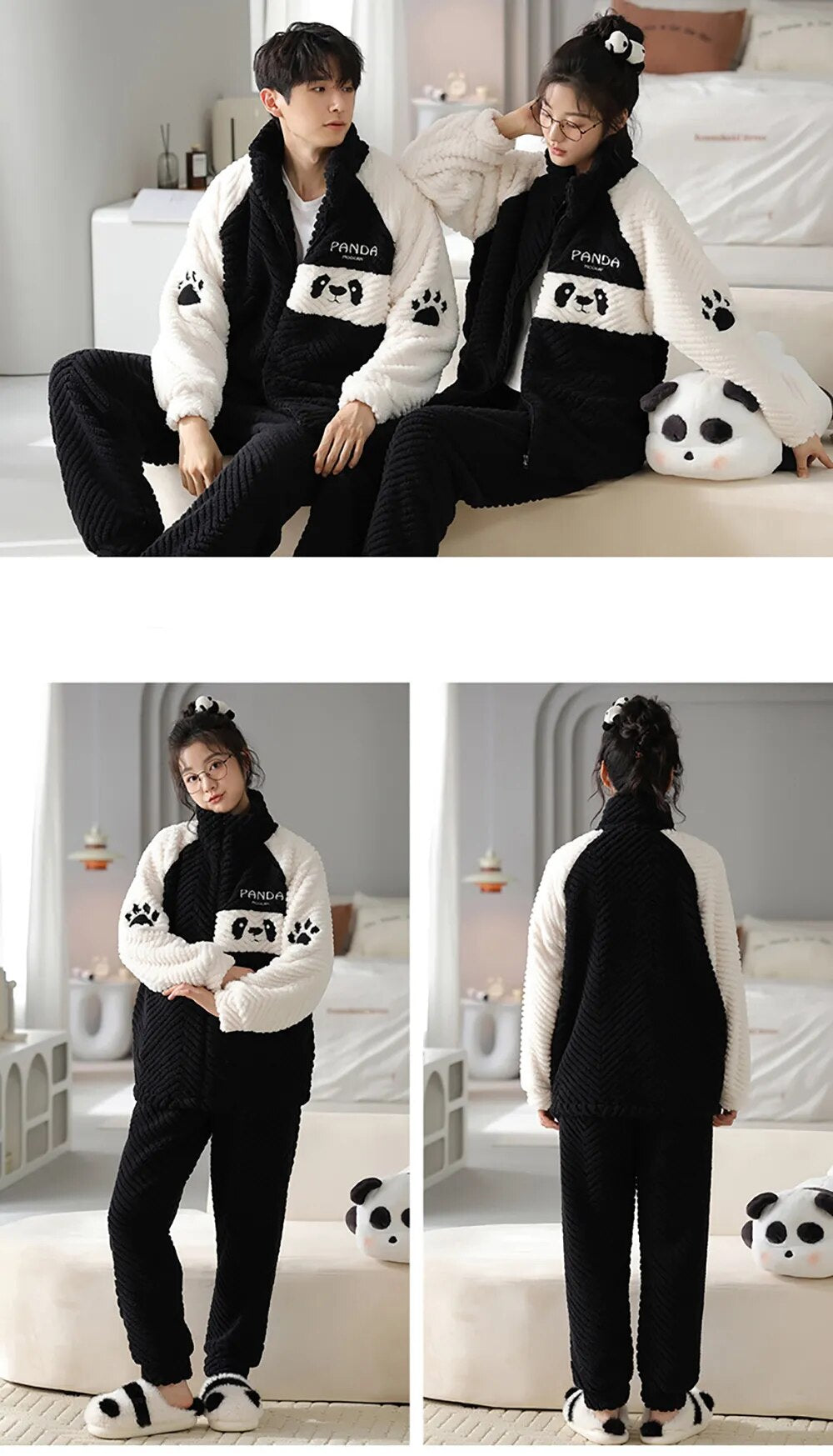 Cute Panda Couples Pajama Set