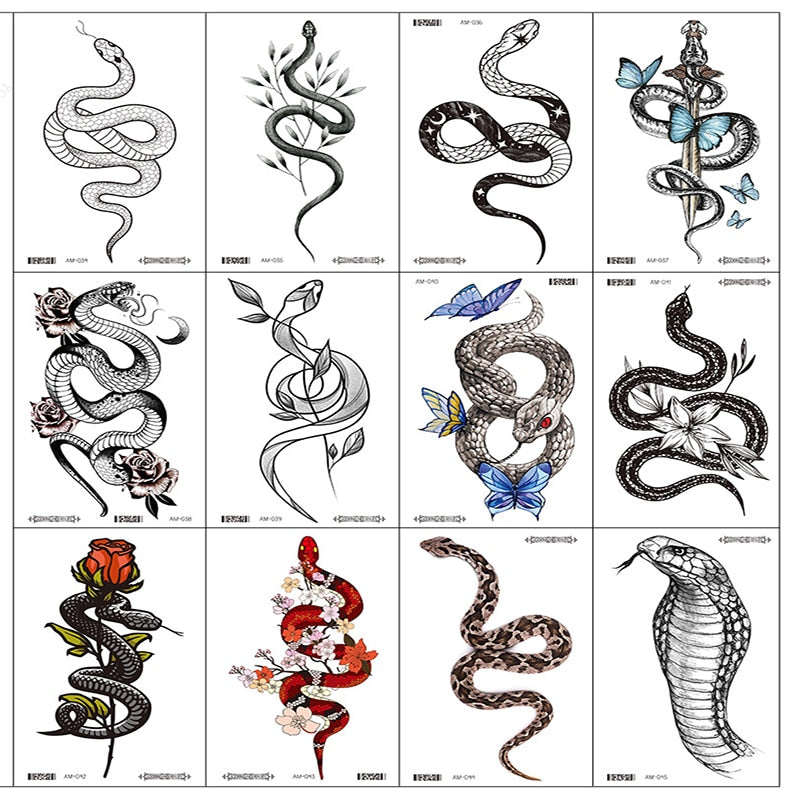 Amazing Snake Temporary Tattoosl