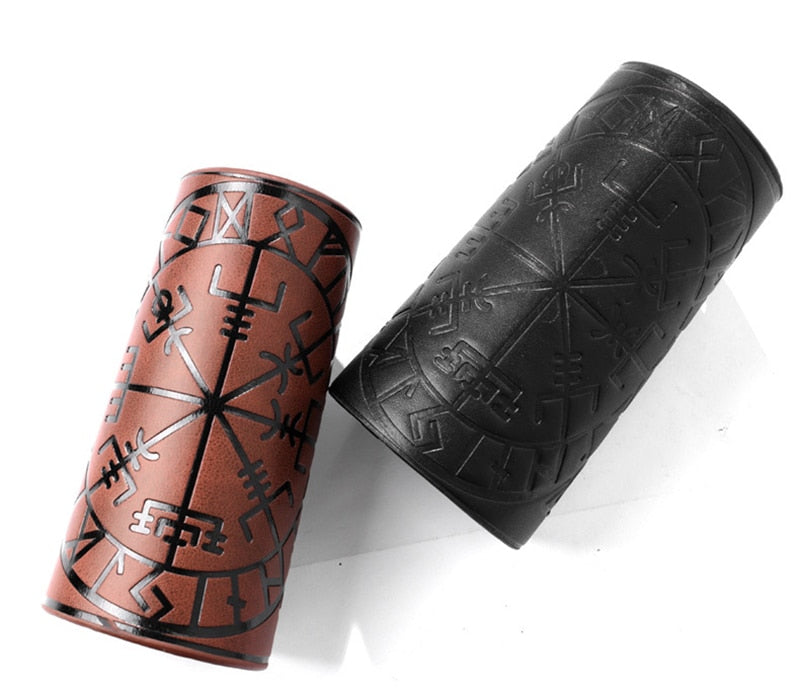 Unique Viking Wolf Head Leather Bracelet