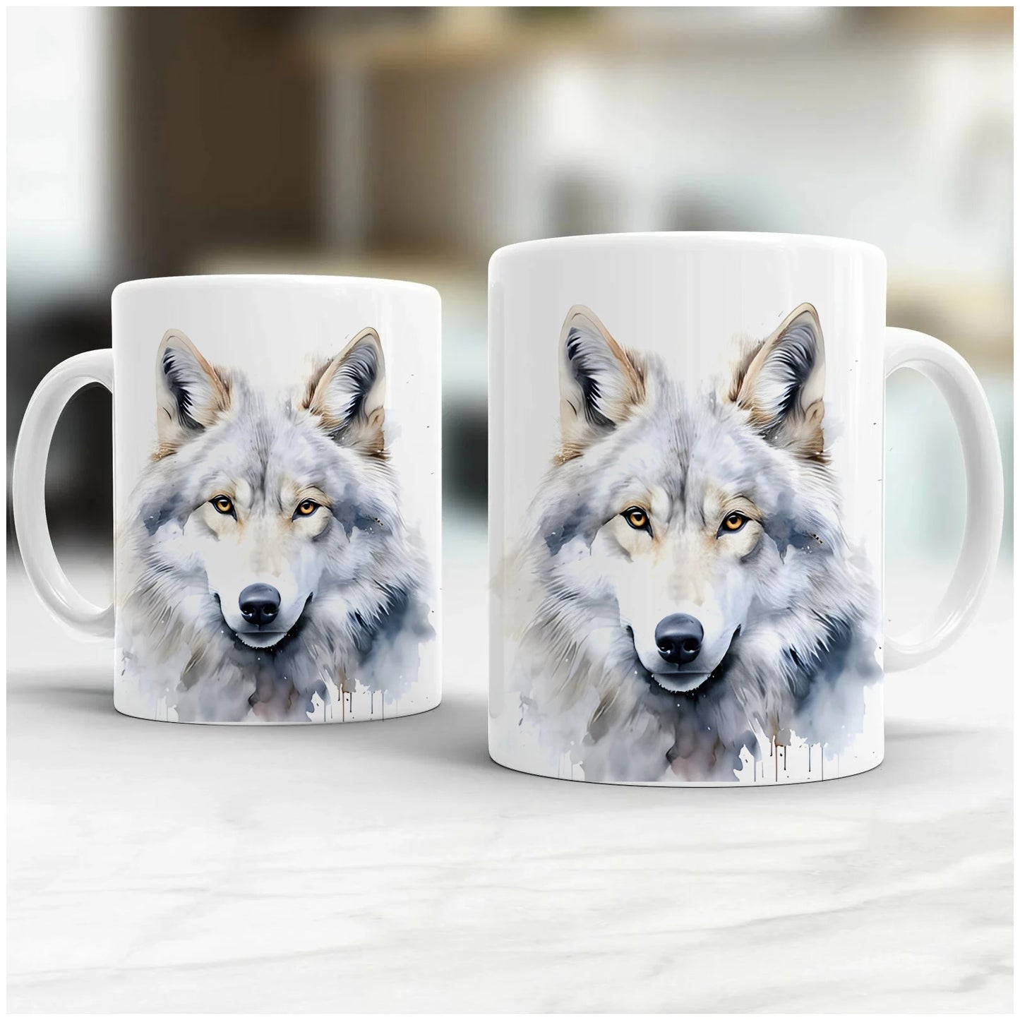 Unique forest wolf mug