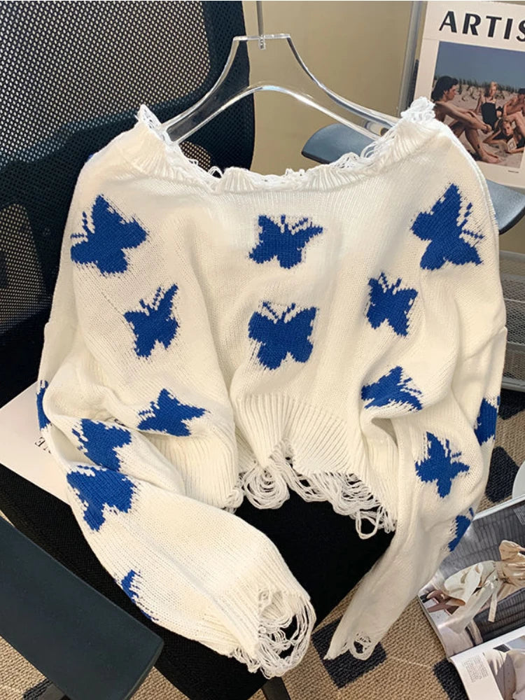 Sweet Butterfly Oversized CropTops