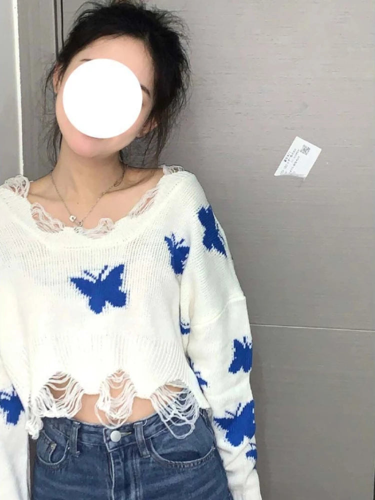 Sweet Butterfly Oversized CropTops