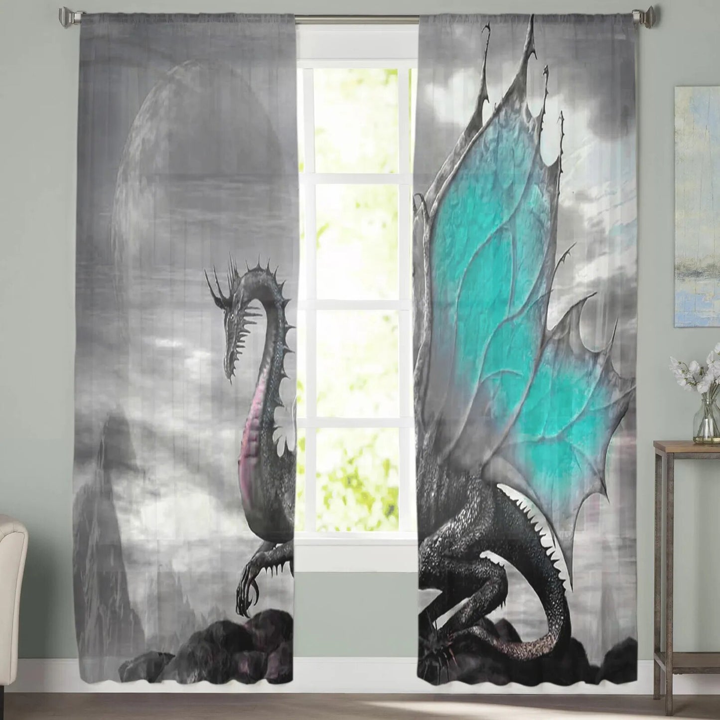 Dragon Retro Tulle Sheer