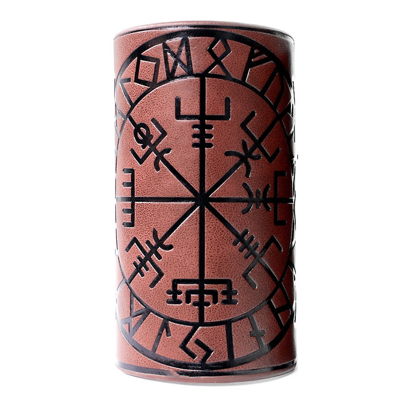 Unique Viking Wolf Head Leather Bracelet