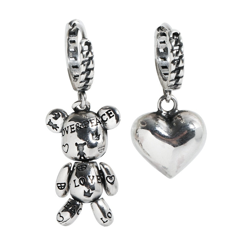 Amazing Little Bear LOVE Heart earrings