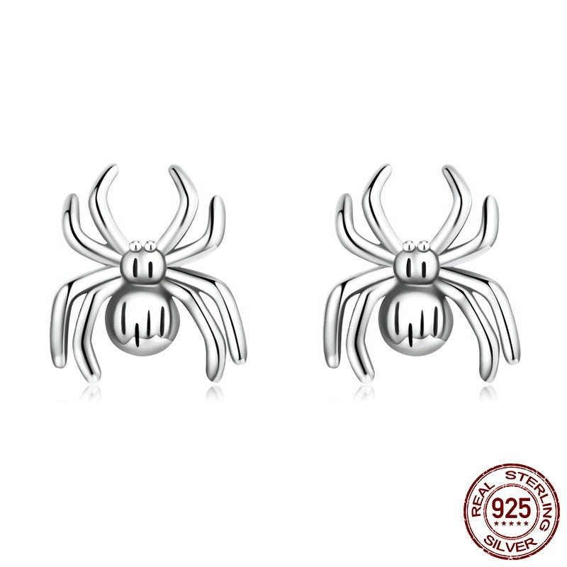 Amazing 925 Sterling Silver Spider Earrings