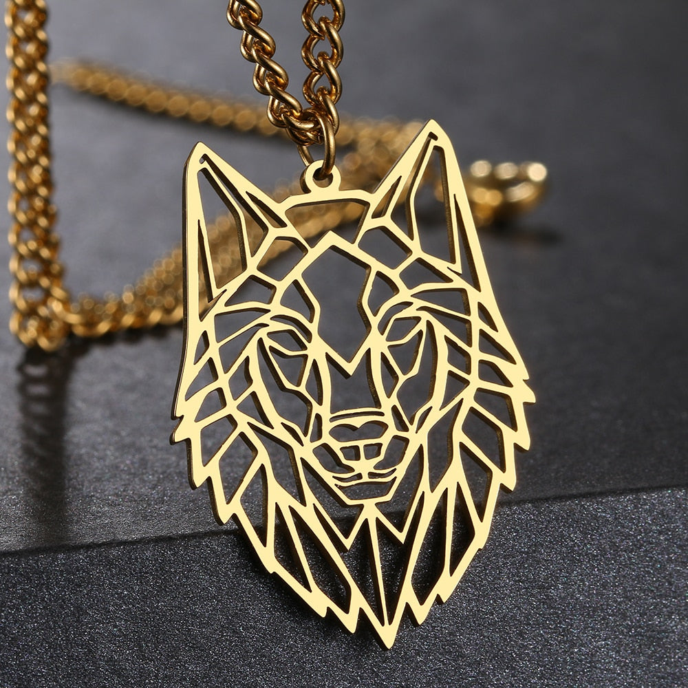 Unique Wolf Head Necklace - animalchanel