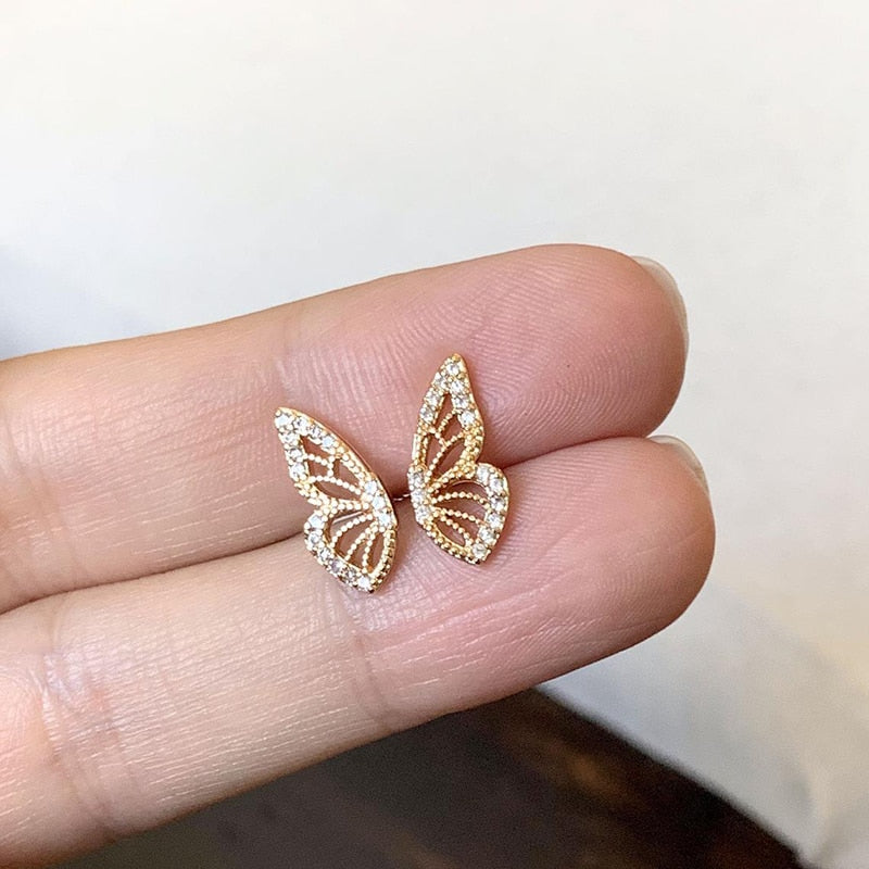 Unique Crystal Butterfly Earrings - animalchanel