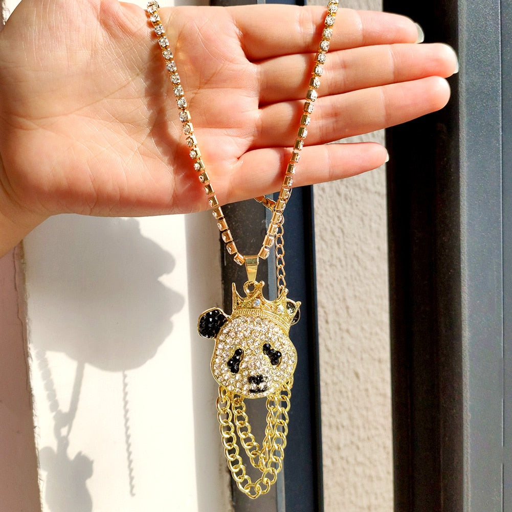 Cute Crystal Panda Necklaces