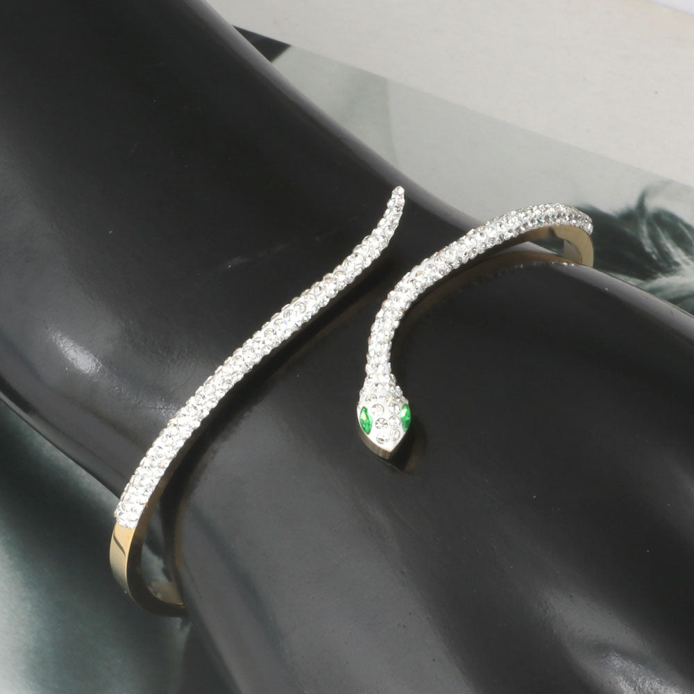 unique snake full crystal bracelet - animalchanel