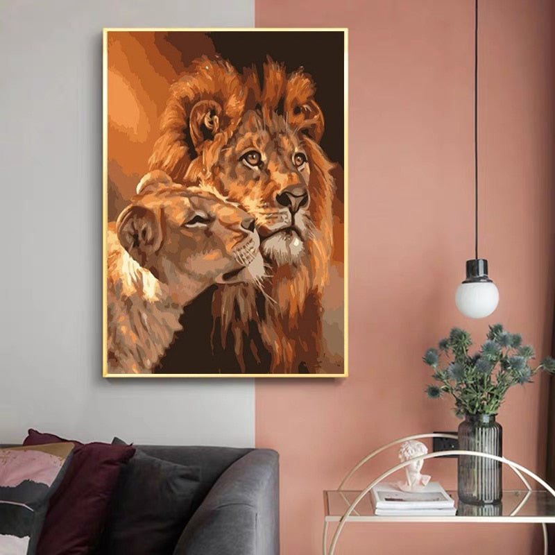 Unique Modular Lion Canvas