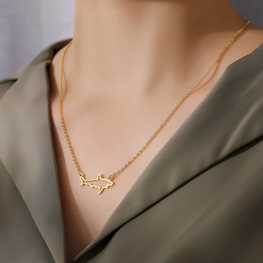 Simple Shark Gothic Necklace