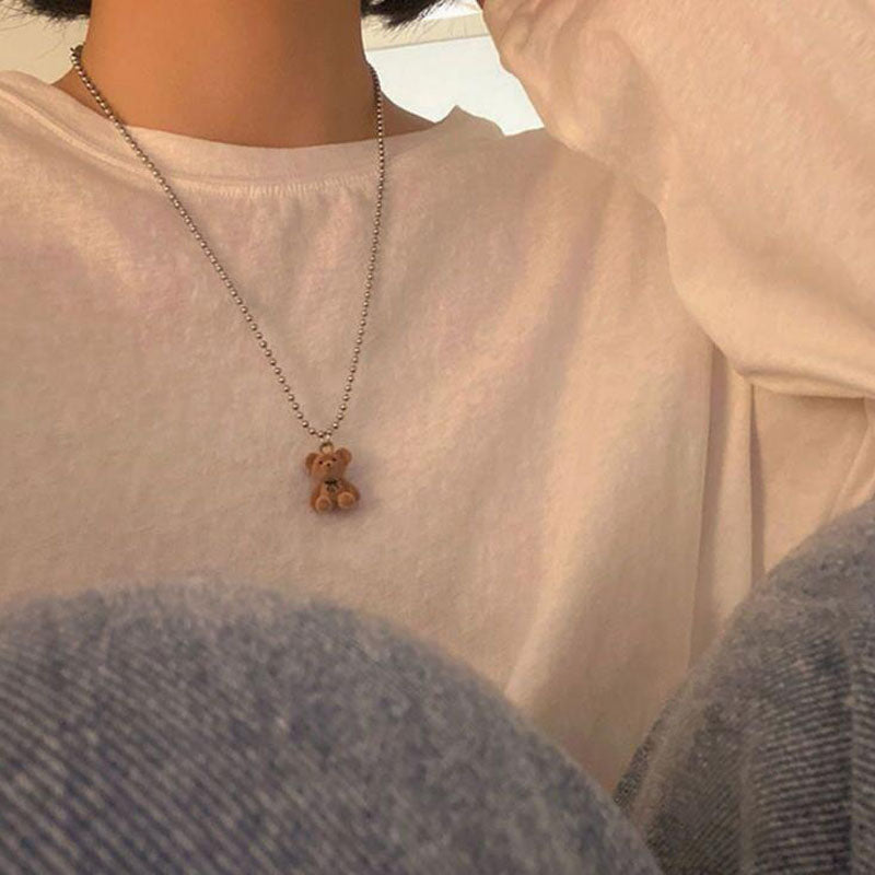 Cute Plush Bear Necklace