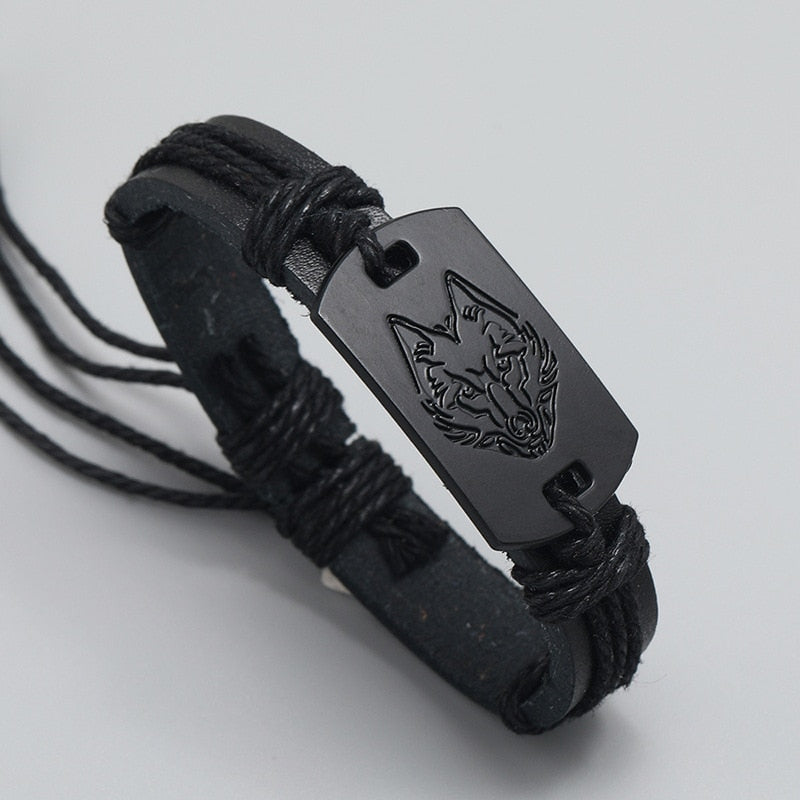 black wolf head bracelet - animalchanel