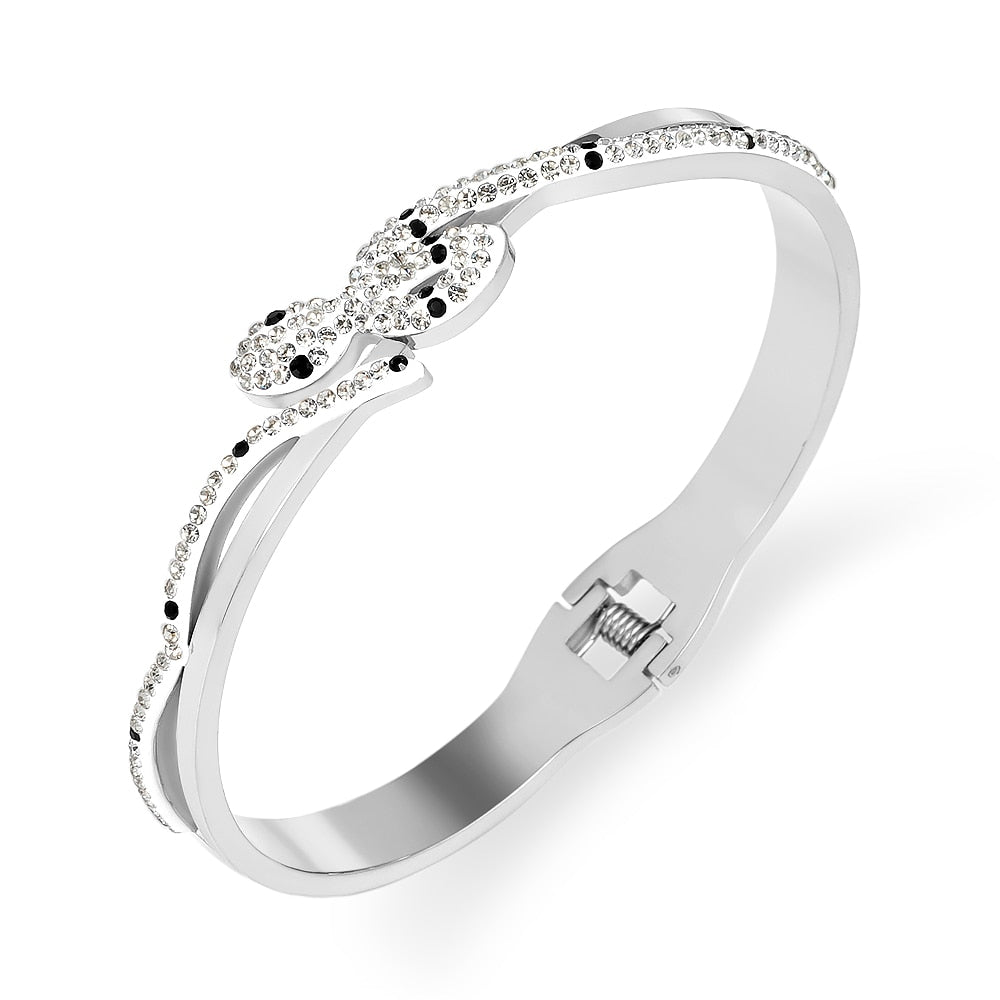 unique snake full crystal bracelet - animalchanel