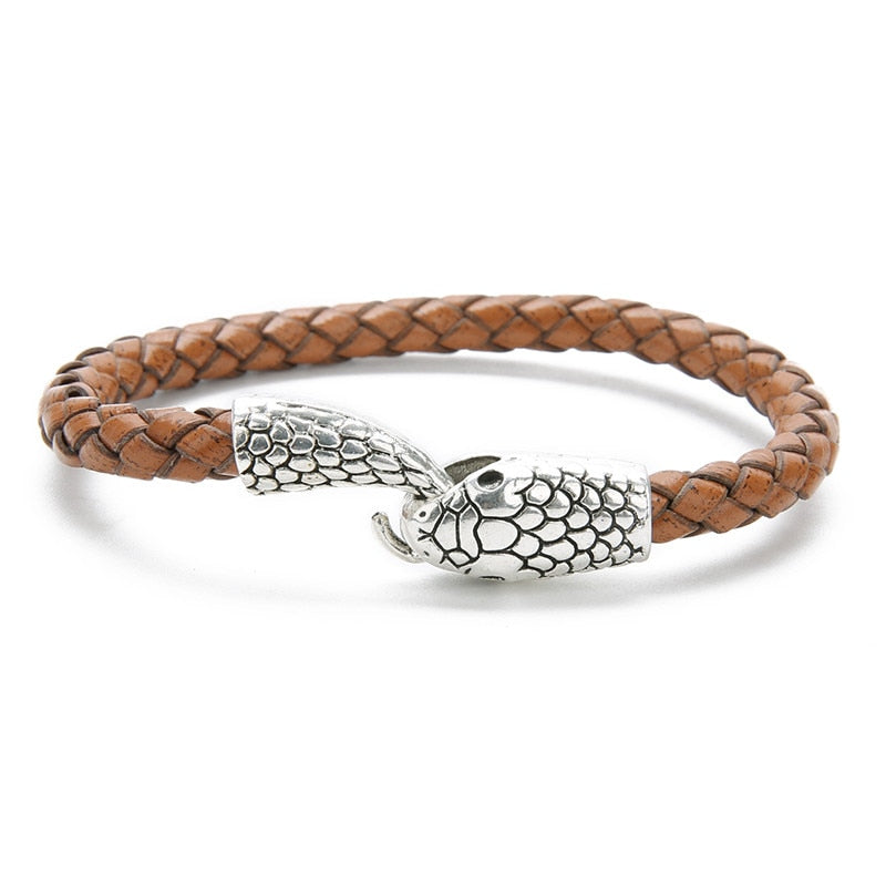 Snake leather bracelets for men - animalchanel
