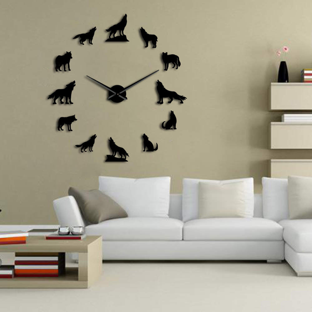 Amazing Wolf DIY Wall Clock - animalchanel