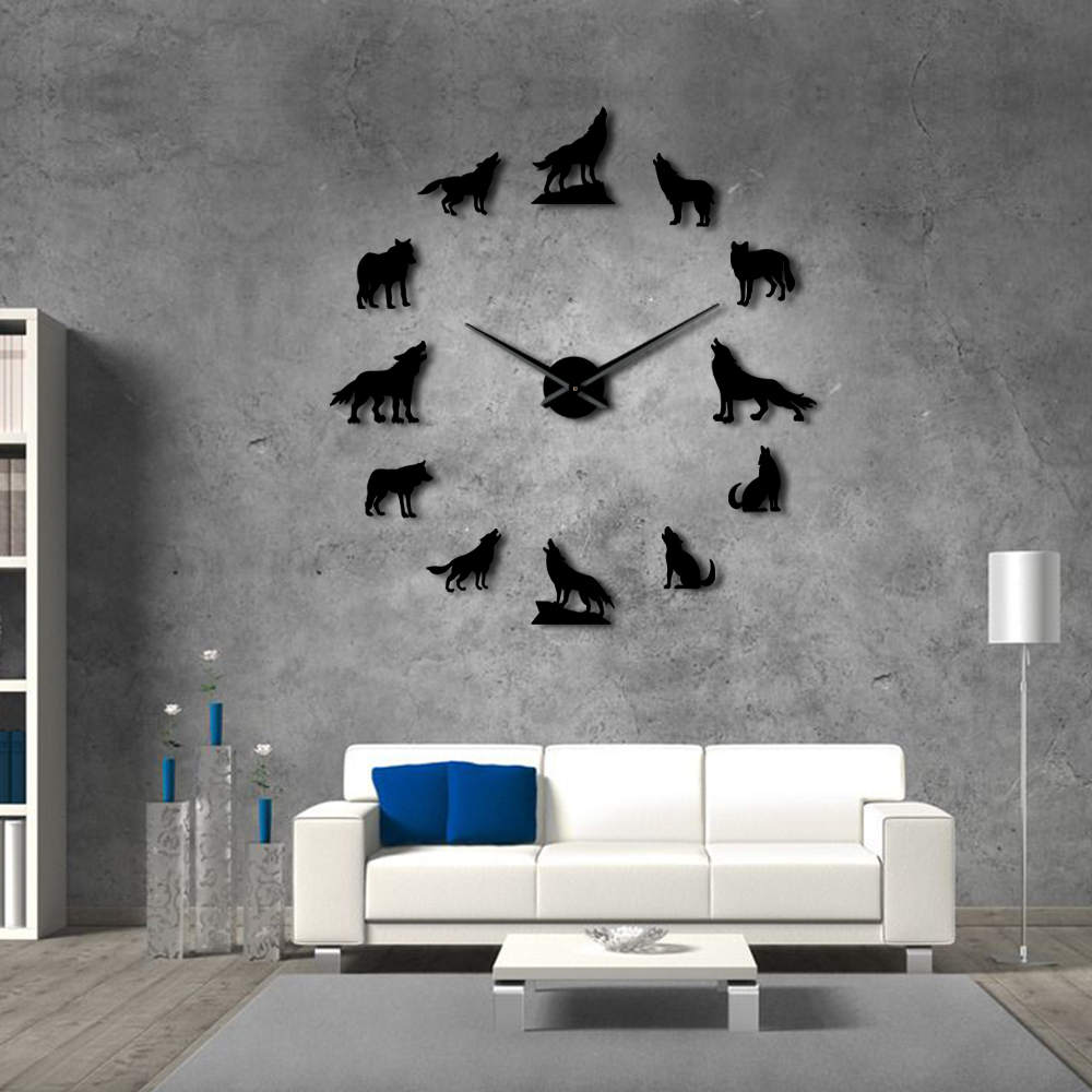 Amazing Wolf DIY Wall Clock - animalchanel