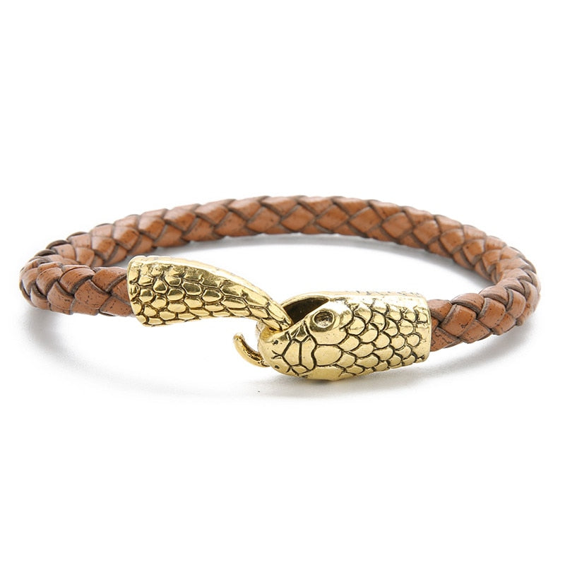 Snake leather bracelets for men - animalchanel