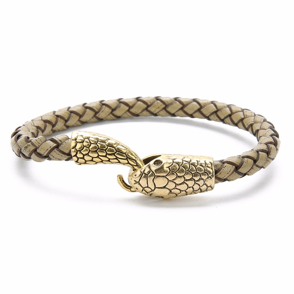 Snake leather bracelets for men - animalchanel