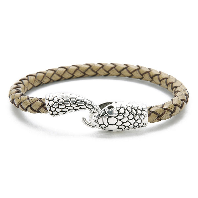 Snake leather bracelets for men - animalchanel