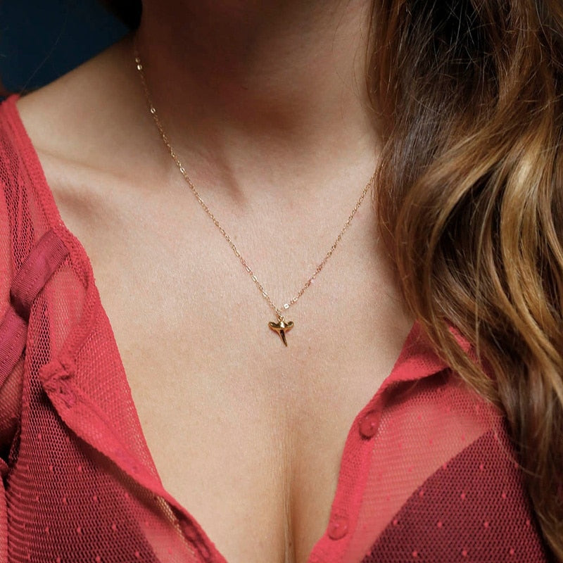 Simple Shark Tooth Necklace - animalchanel