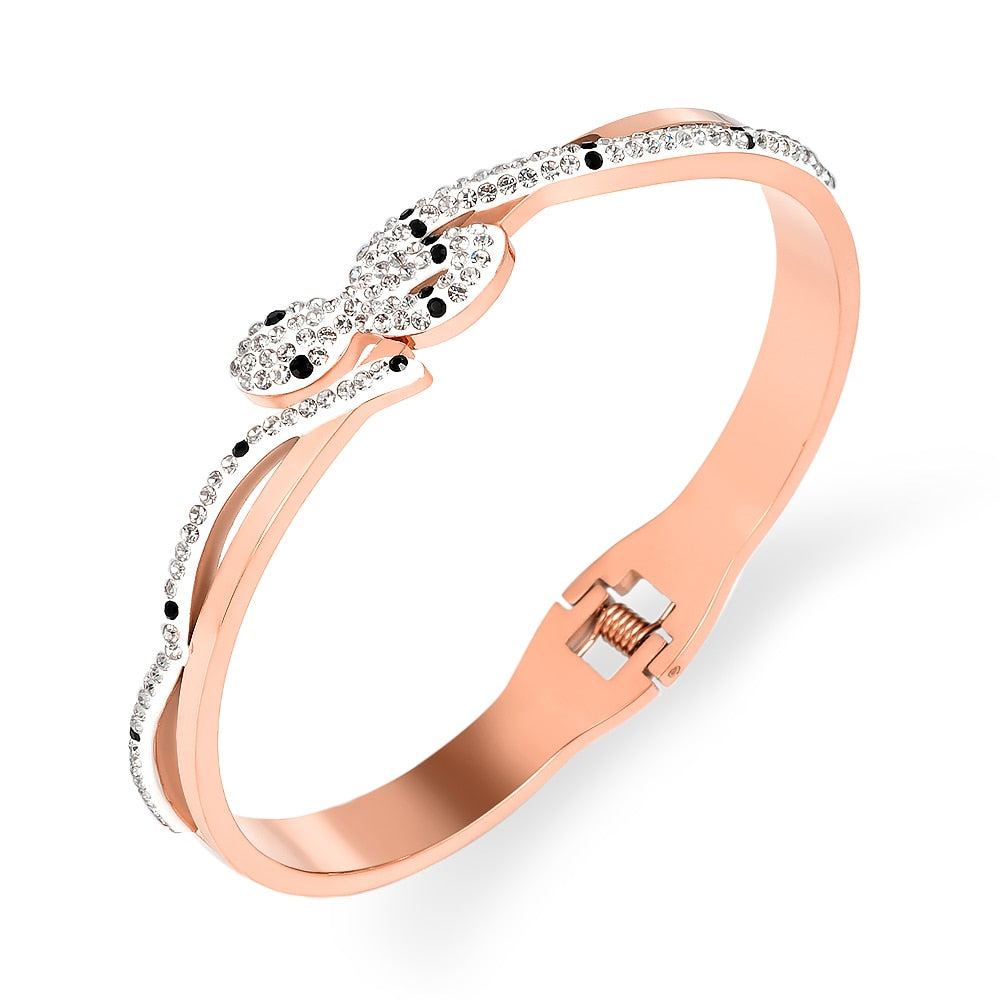 unique snake full crystal bracelet - animalchanel