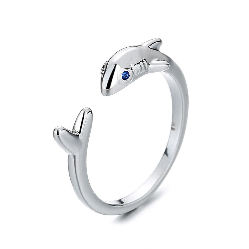 Simple Shark Open Ring