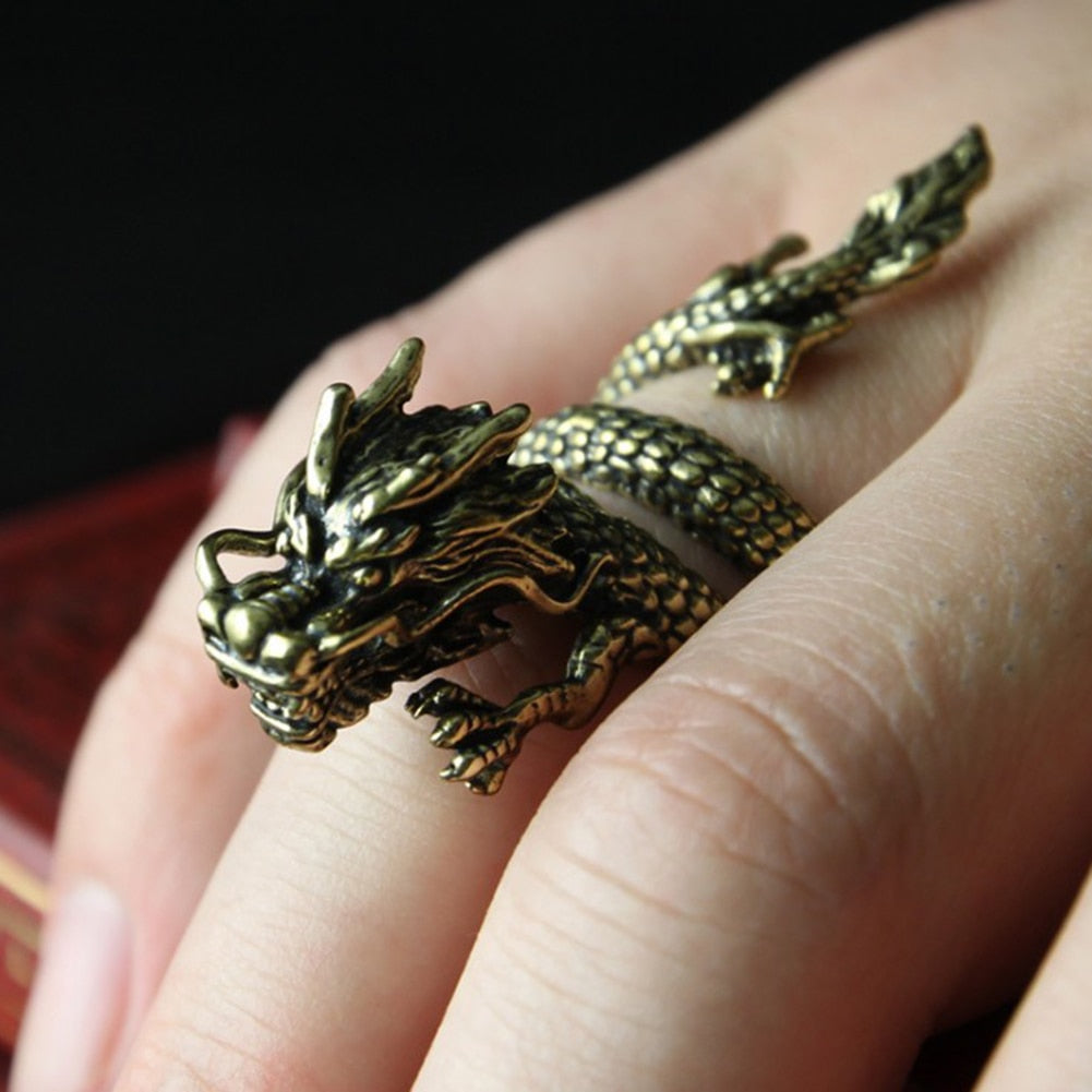 Gothic Punk Ring Men Retro Dragon Rings
