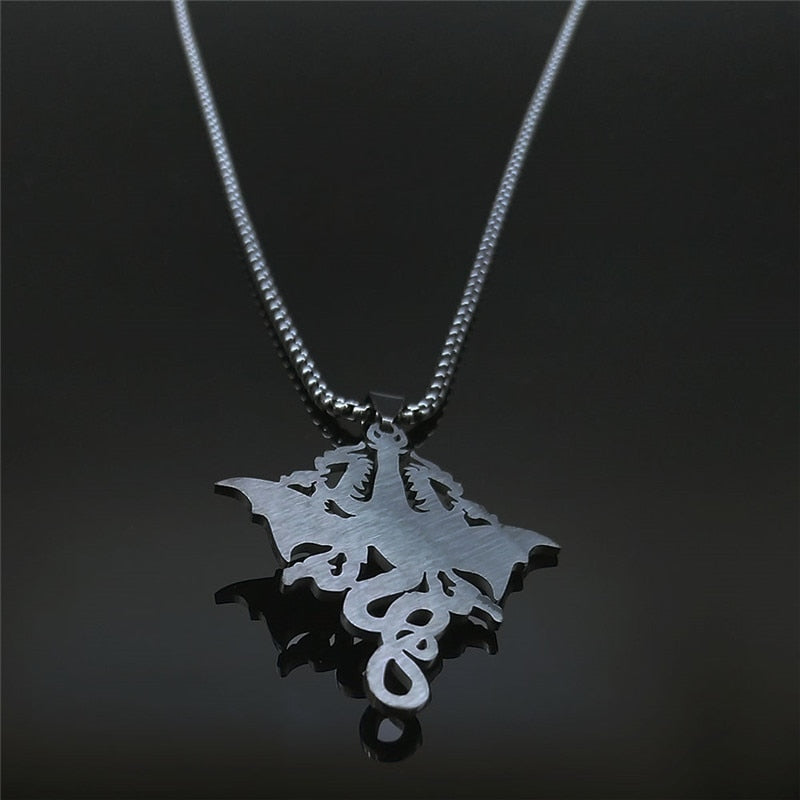 Gothic Witchcraft Dragon necklace